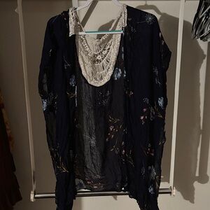 Floral Navy Women's Shawl